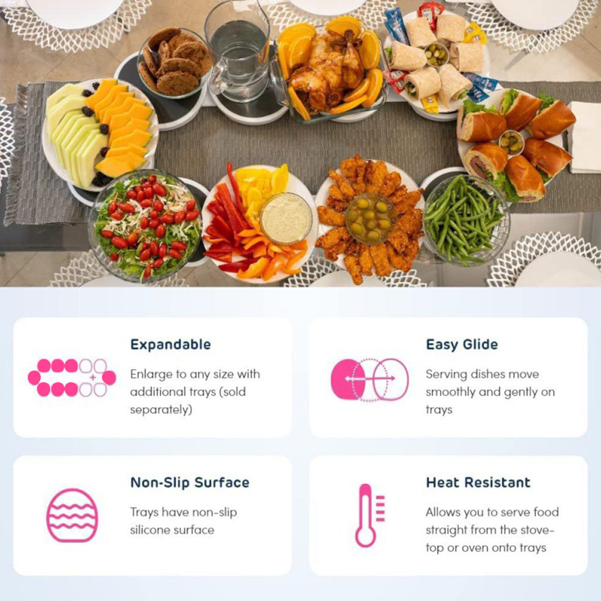 Rotating Serving Tray Set