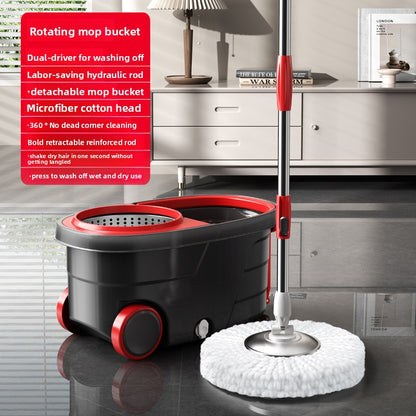 Rotating Spin Mop with Bucket, Hand-Washable Microfiber Mop