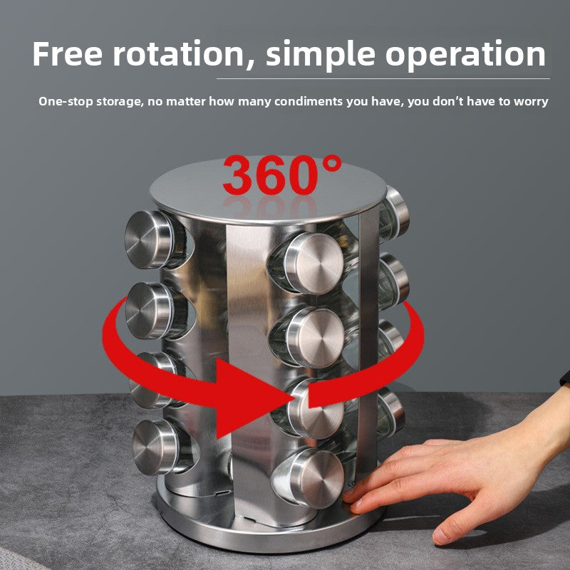 Rotating Stainless Steel Spice Rack
