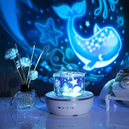 Rotating Star Projector Night Light with Bluetooth Speaker