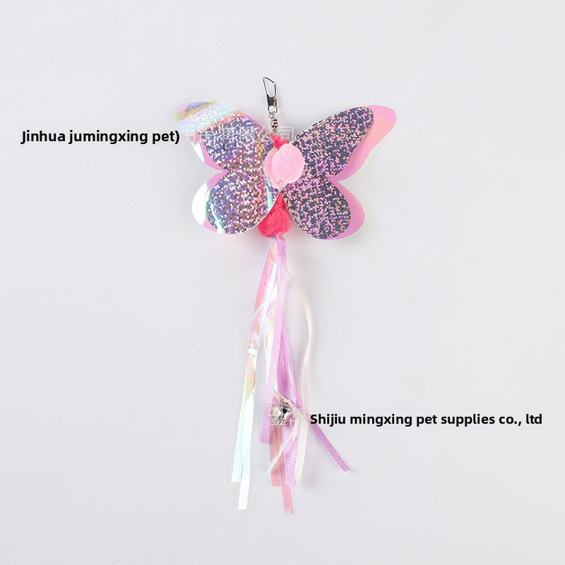 Rotating Suaser Cup Cat Teaser Wand with Feather Attachments