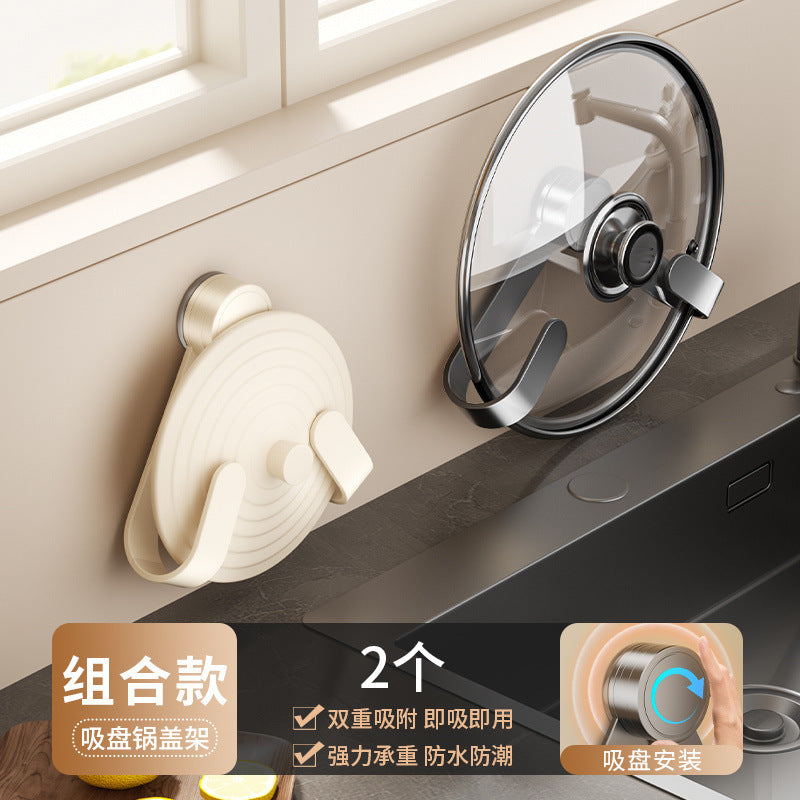 Rotating Suction Cup Pot Lid Organizer