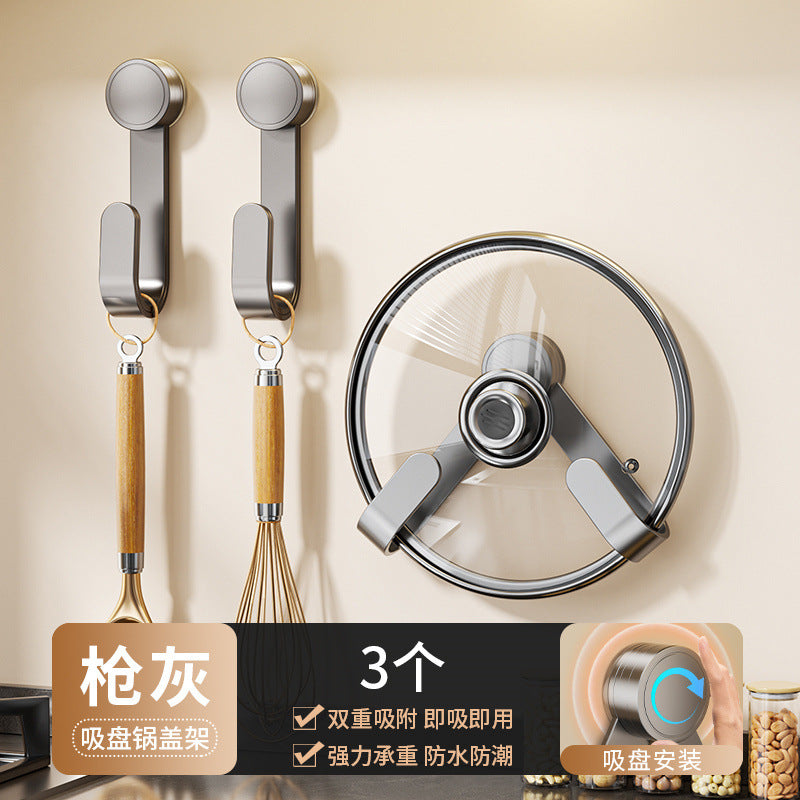 Rotating Suction Cup Pot Lid Organizer