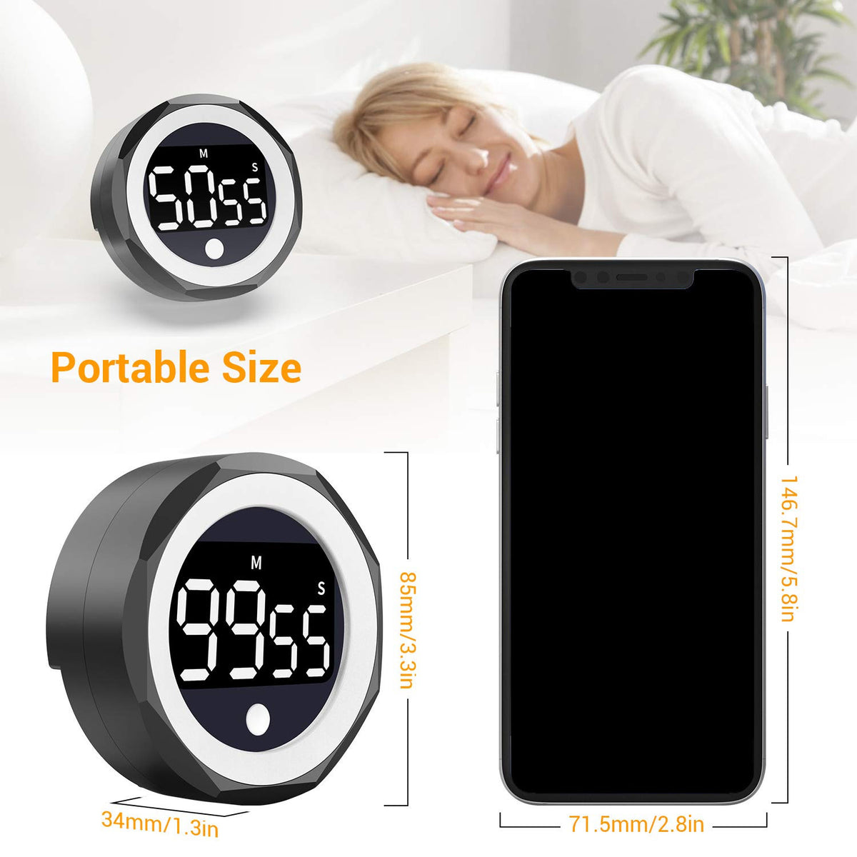 Rotating timer large-screen electronic timing reminder alarm clock