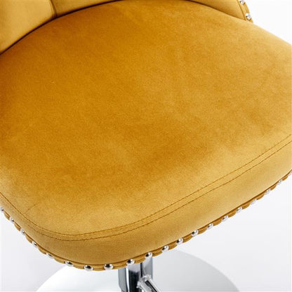 Rotating velvet bar stool