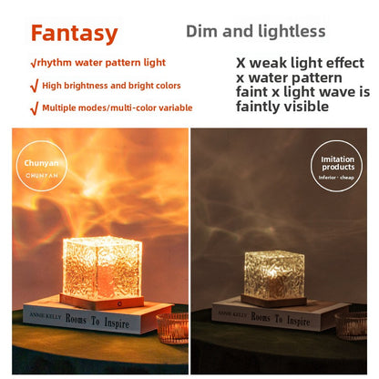Rotating Water Ripple LED Night Light with USB Power