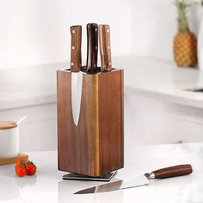 Rotating Wooden Magnetic Knife Rack