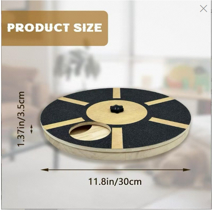 Rotating Wooden Pet Scratching Board