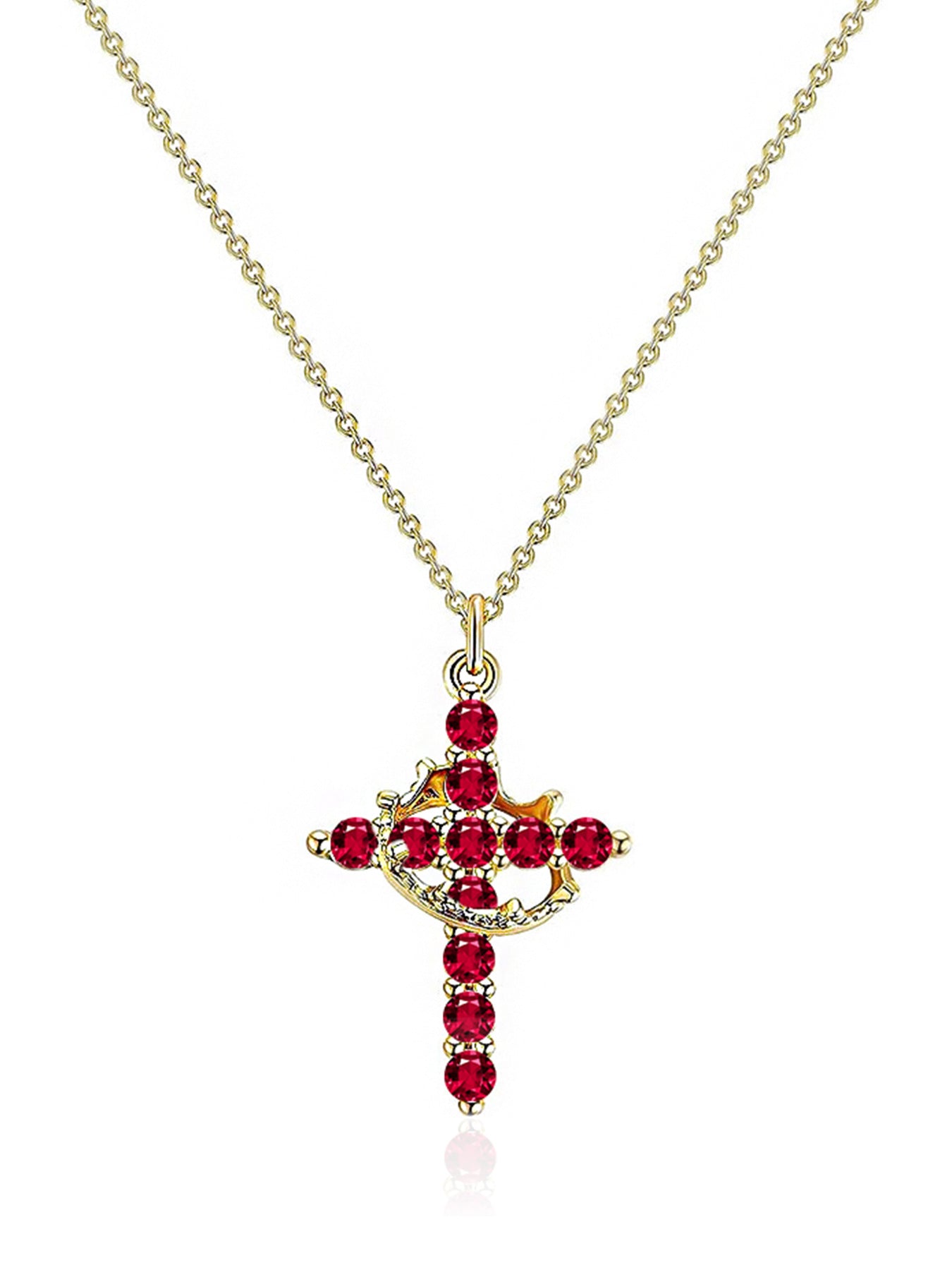 Rotating Zircon Cross Pendant Necklace