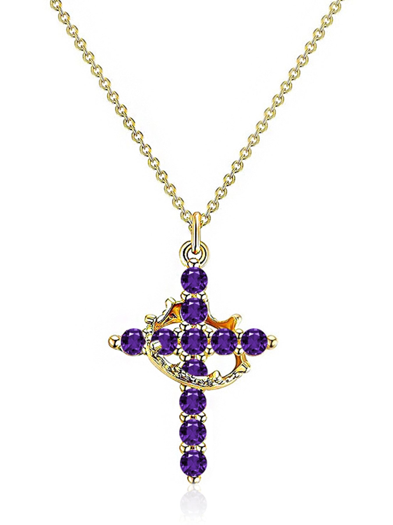 Rotating Zircon Cross Pendant Necklace