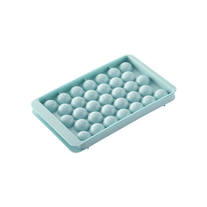 Round 33-Cube Ice Tray with Lid, Food-Grade PP Plastic