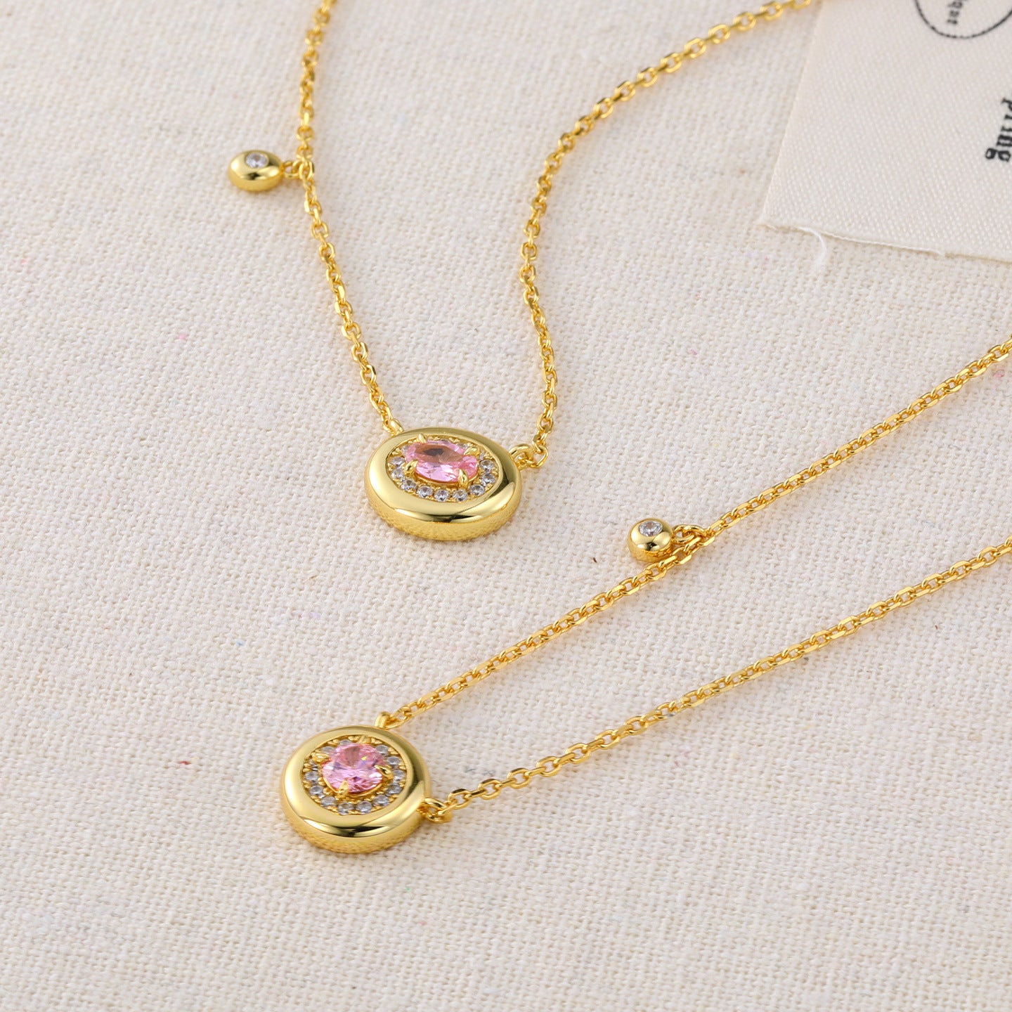 Round Birthstone Zircon Necklace