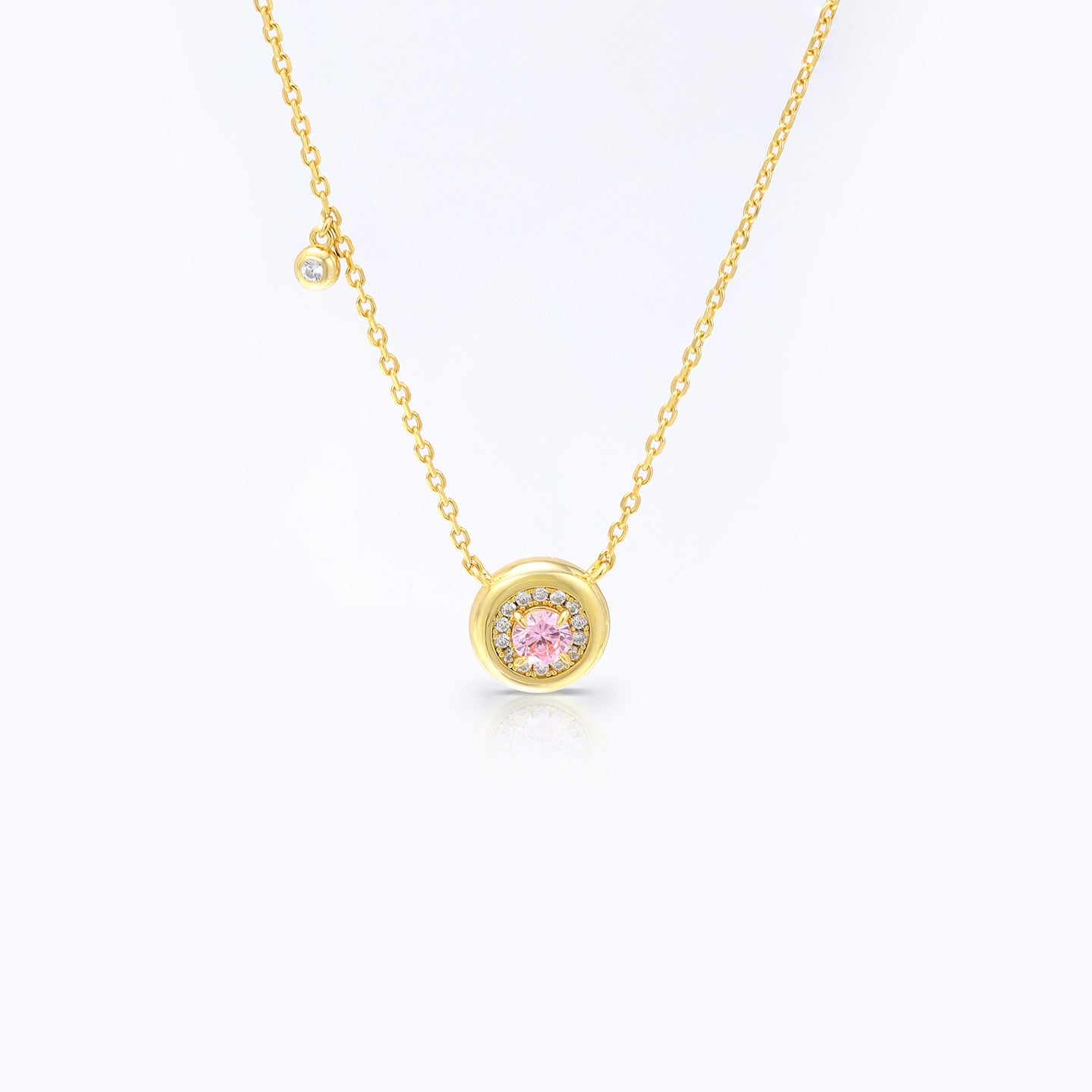 Round Birthstone Zircon Necklace
