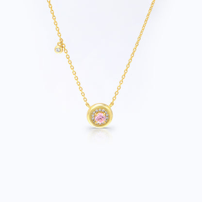 Round Birthstone Zircon Necklace