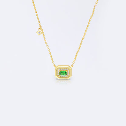 Round Birthstone Zircon Necklace