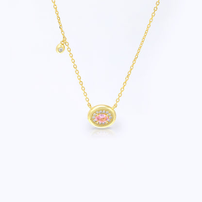 Round Birthstone Zircon Necklace