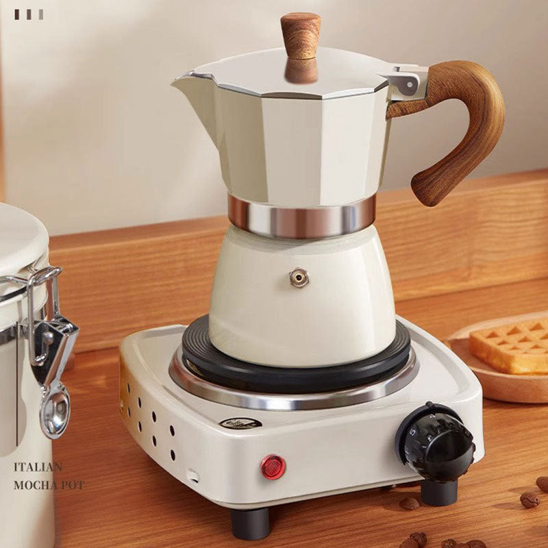 Round Bottom Moka Pot Single Valve Stovetop Espresso Maker