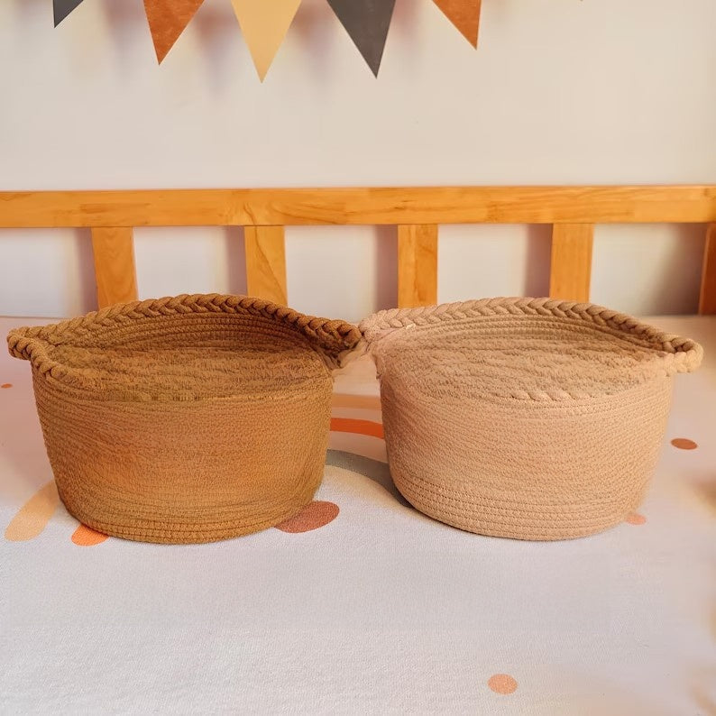 Round Cotton Rope Storage Basket