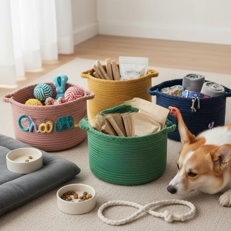 Round Cotton Rope Storage Basket