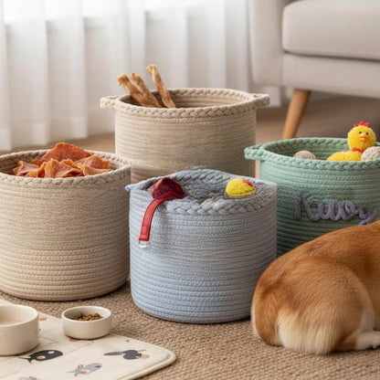 Round Cotton Rope Storage Basket