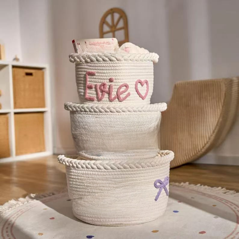Round Cotton Rope Storage Basket