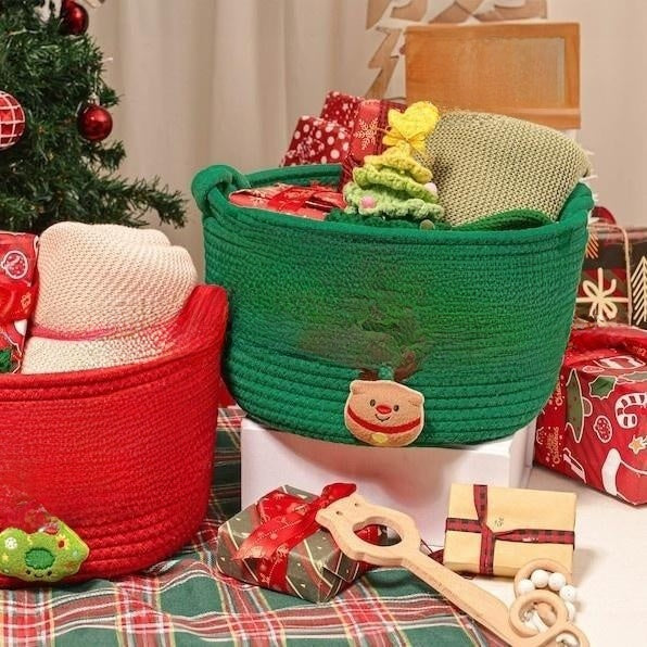 Round Cotton Rope Storage Basket