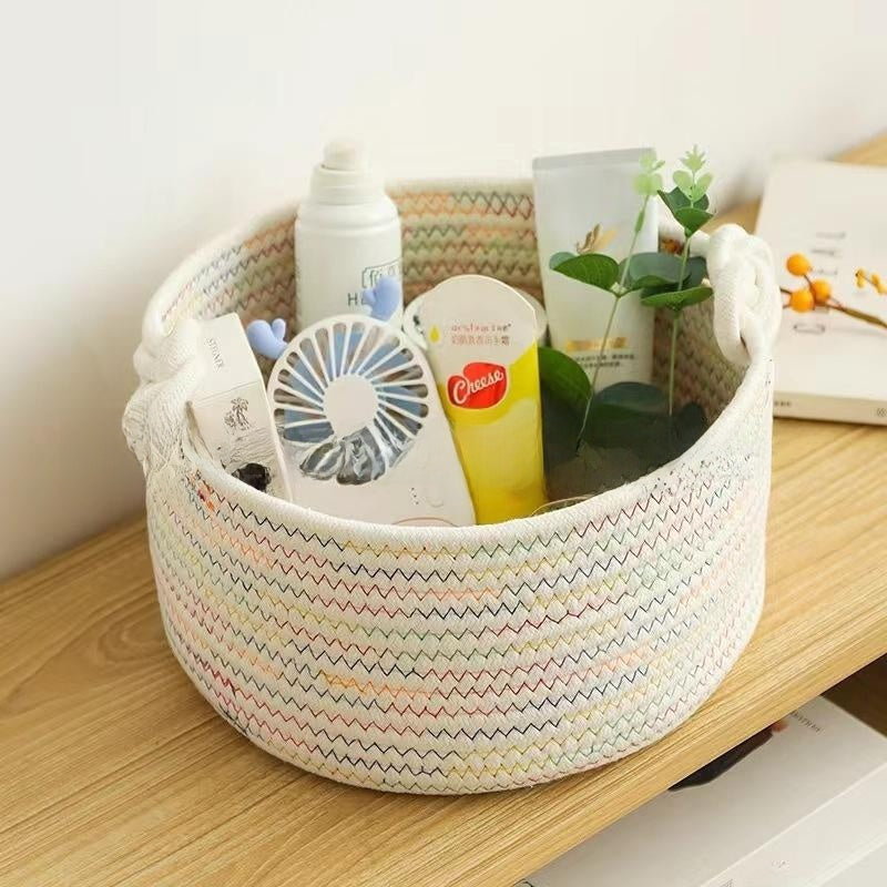 Round Cotton Rope Storage Basket