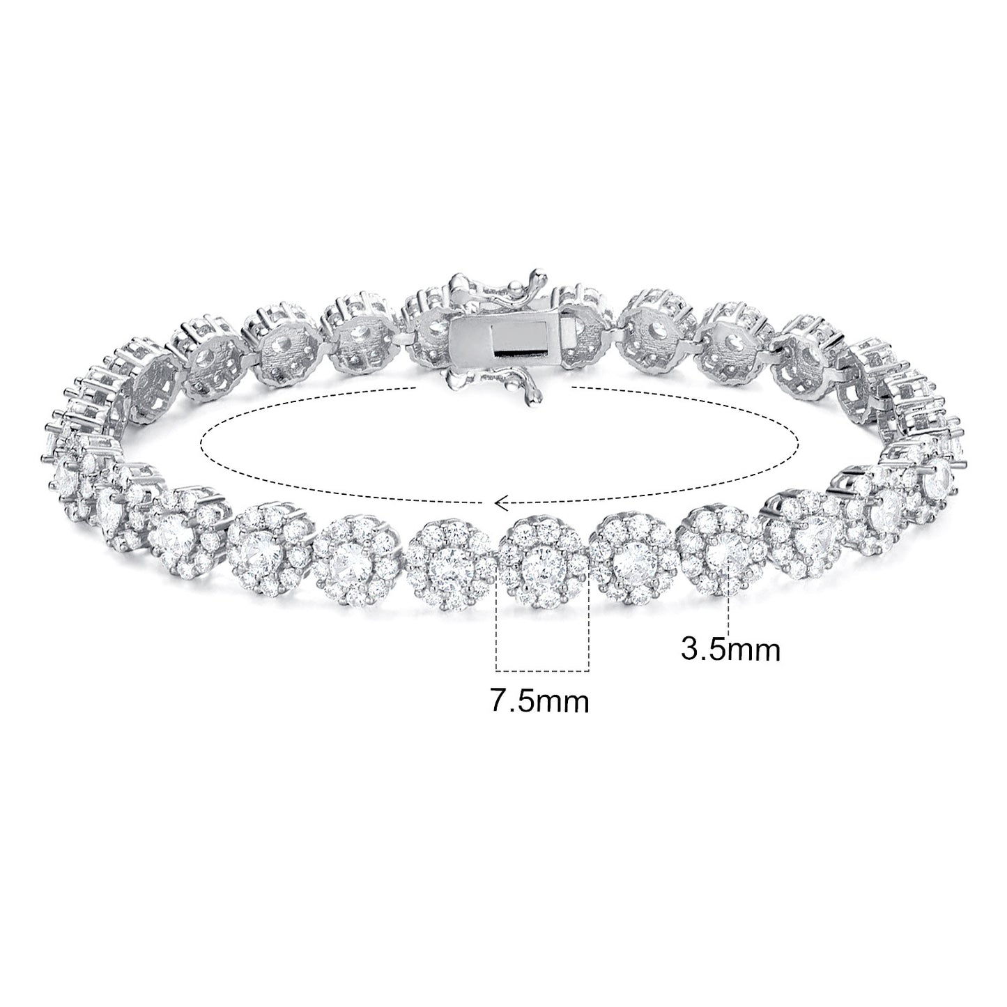 Round Cuban Zircon Tennis Bracelet for Men and Women