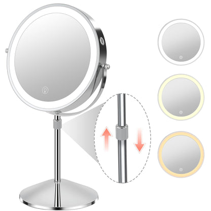 Round Desktop Magnifying Mirror with Light