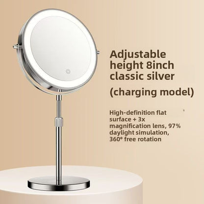 Round Desktop Magnifying Mirror with Light