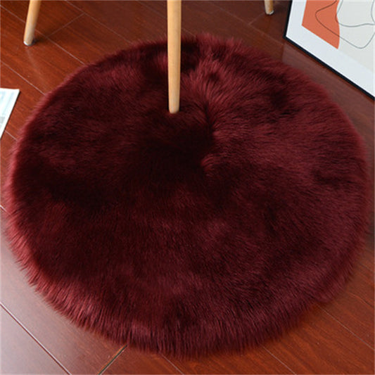 Round fluffy carpet