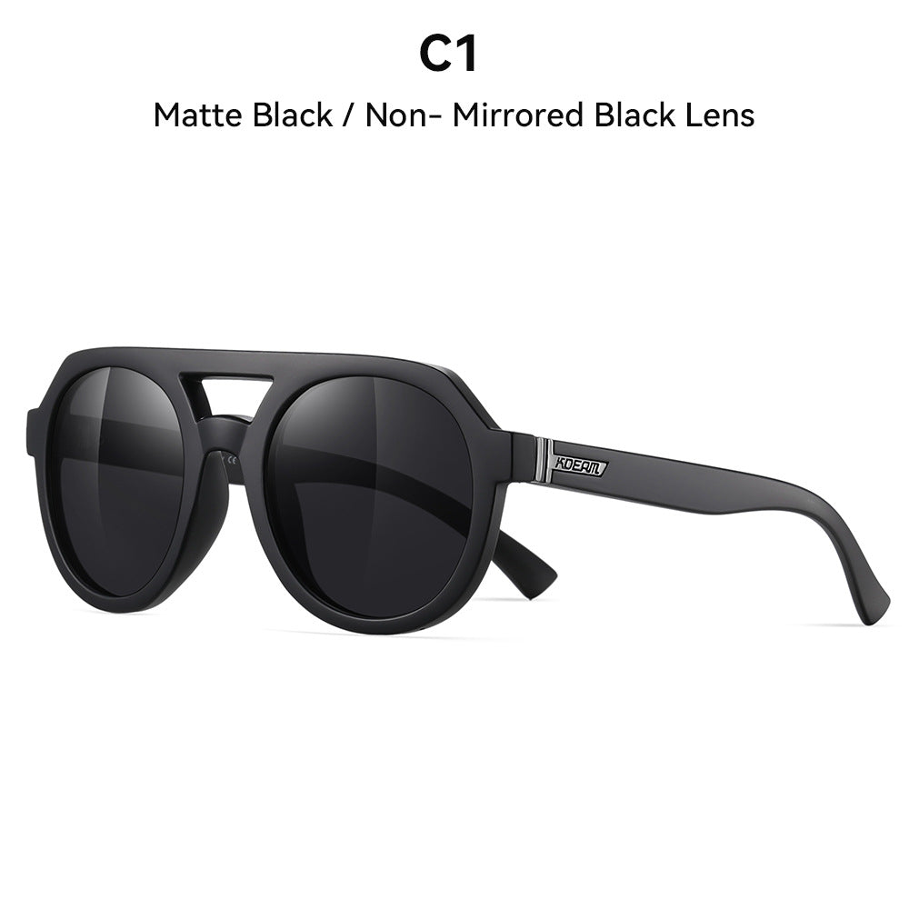 Round Frame Polarized Sunglasses UV400 Protection