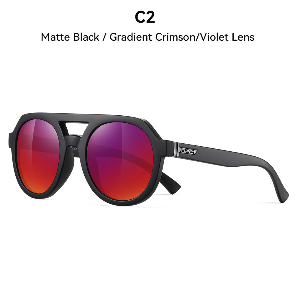 Round Frame Polarized Sunglasses UV400 Protection