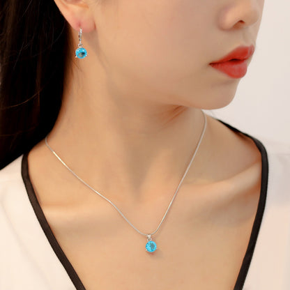 Round Geometric Alloy Necklace and Earrings