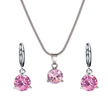 Round Geometric Alloy Necklace and Earrings