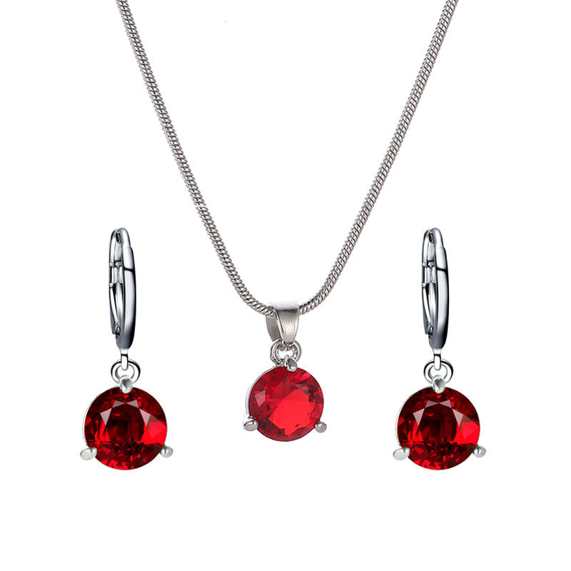 Round Geometric Alloy Necklace and Earrings