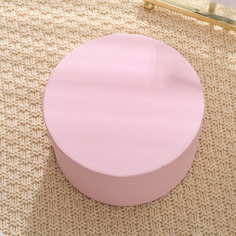 Round Kraft Paper Gift Box with Tote Bag