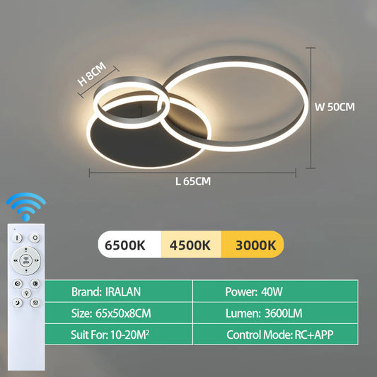 Round LED Ceiling Lamp with Remote and App Control