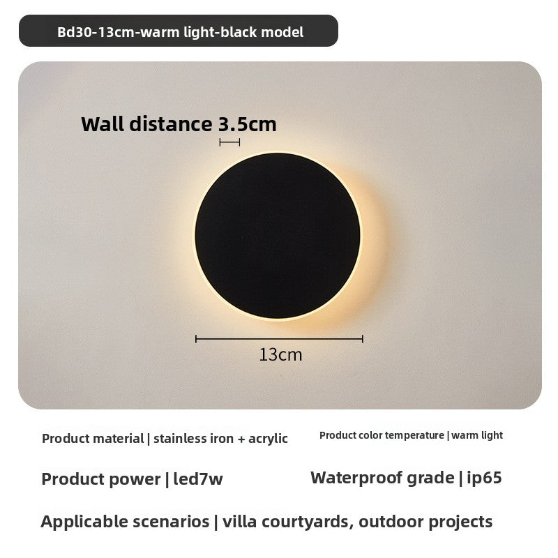 Round LED Outdoor Wall Light