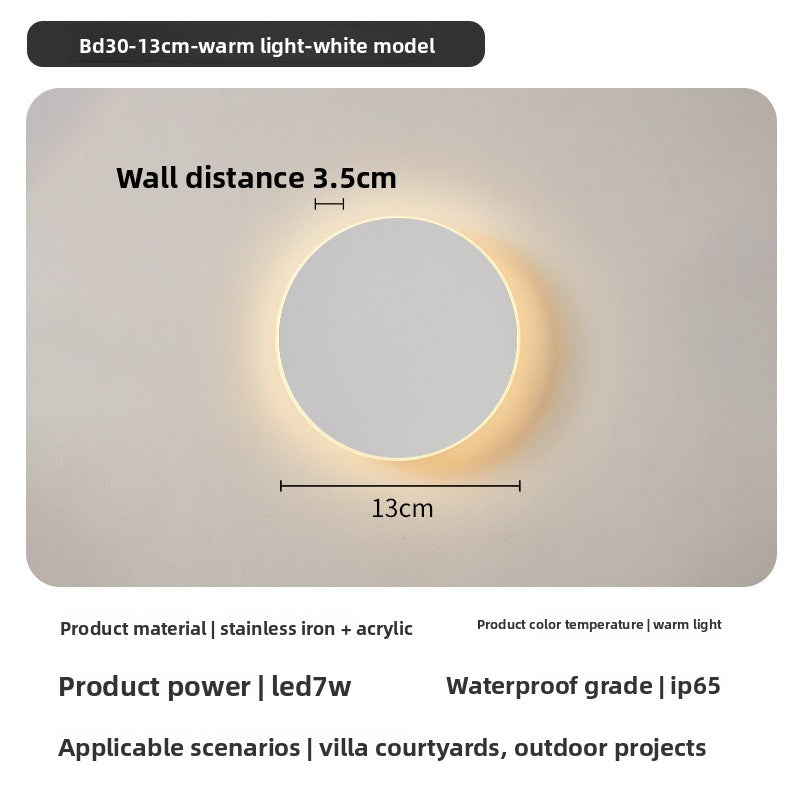 Round LED Outdoor Wall Light