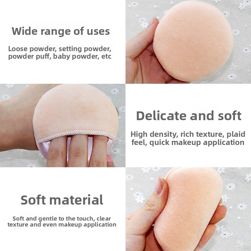 Round makeup powder puff