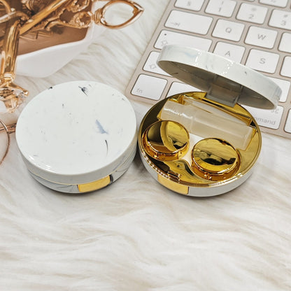 Round marble-style eyeglass case