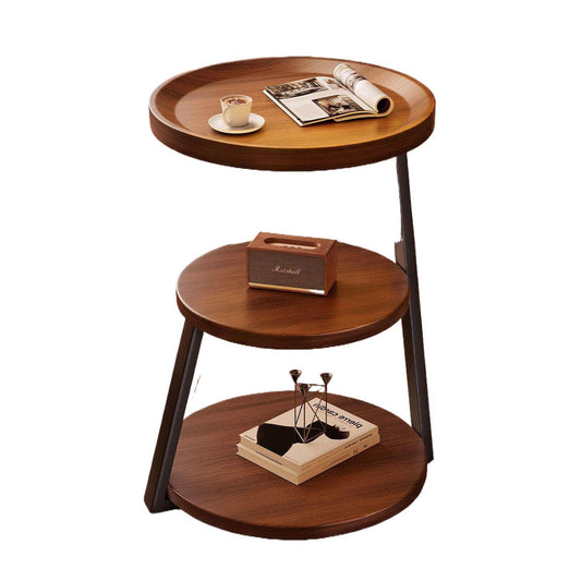 Round Multifunctional Side Table with Medieval Design