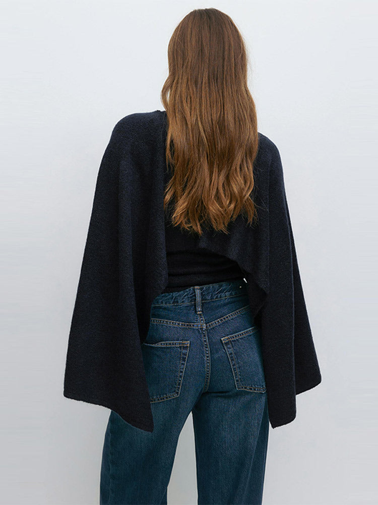Round-neck cape shawl