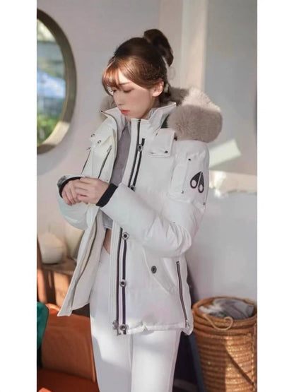 Round neck down jacket