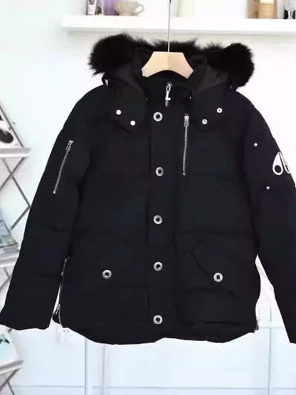 Round neck down jacket