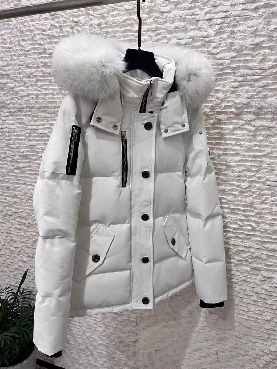 Round neck down jacket