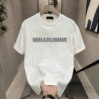 Round-neck high-end men's short-sleeved shirt