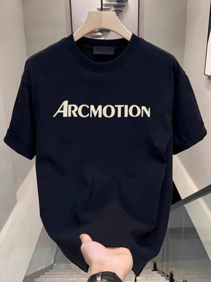 Round-neck high-end men's short-sleeved shirt