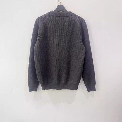 Round-neck knit sweater
